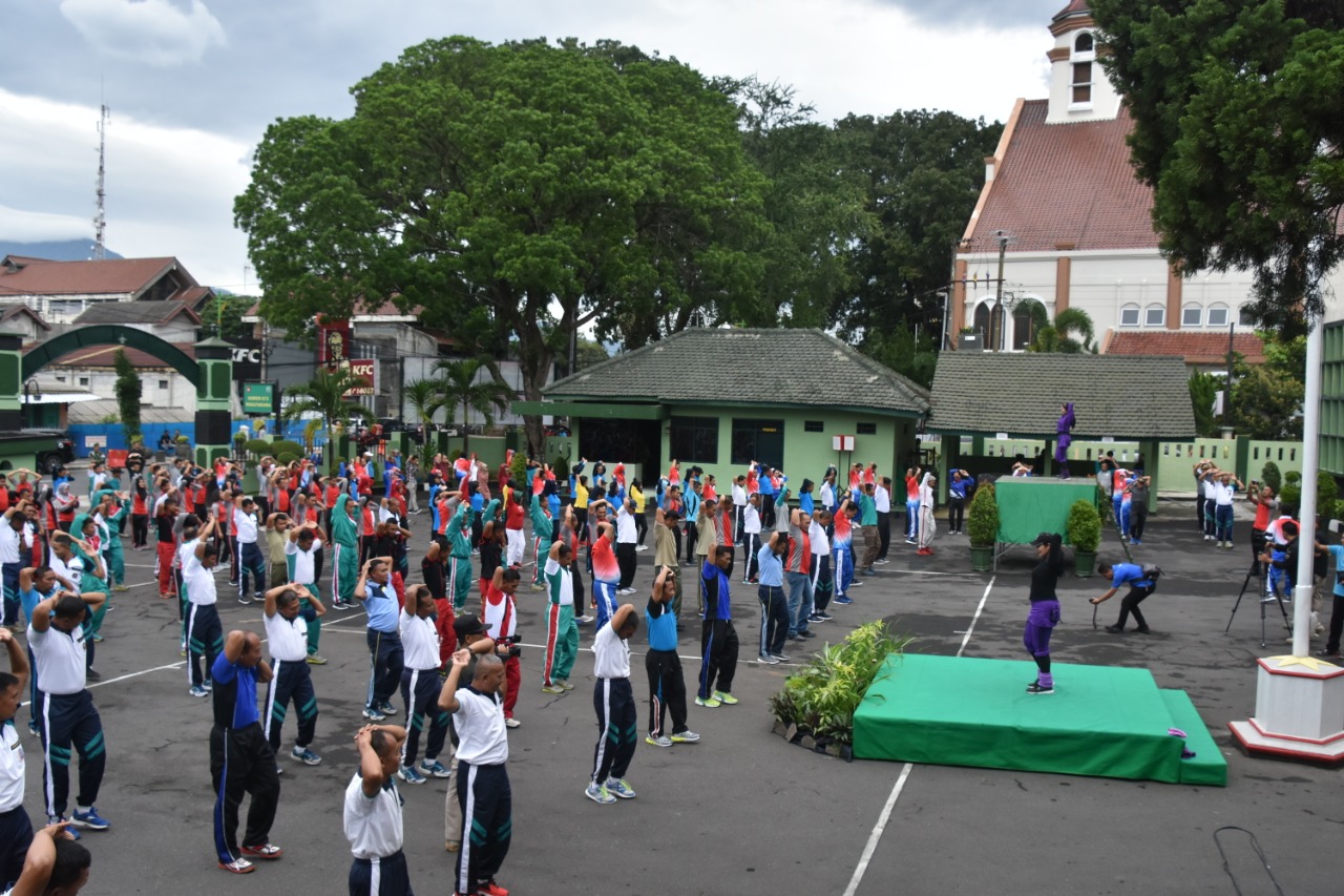 Korem 073/Mkt laksanakan olahraga bersama Forkopimda kota Salatiga